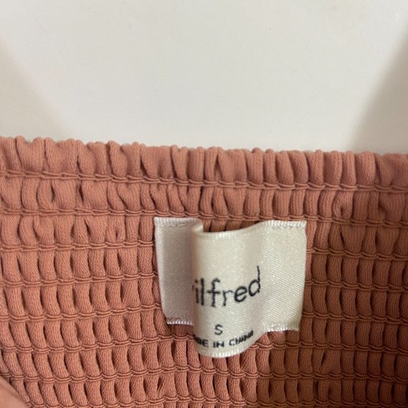 Aritzia Wilfred Novella Short sleeve Blouse Ashy Rose Pink Size Small - Picture 3 of 4